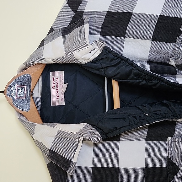 Arrow Sportswear Men's Black and White Buffalo Check Jacket w/Quilted Interior - Picture 5 of 14